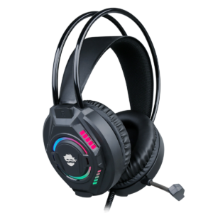Headset Gamer Ninja Rainbow, 3.5mm + USB, PC, RGB, Drivers 50mm, Black